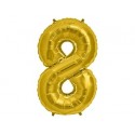 Balónek fóliový narozeniny číslo 8 zlatý 86cm