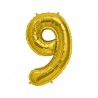 Balónek fóliový narozeniny číslo 9 zlatý 86cm