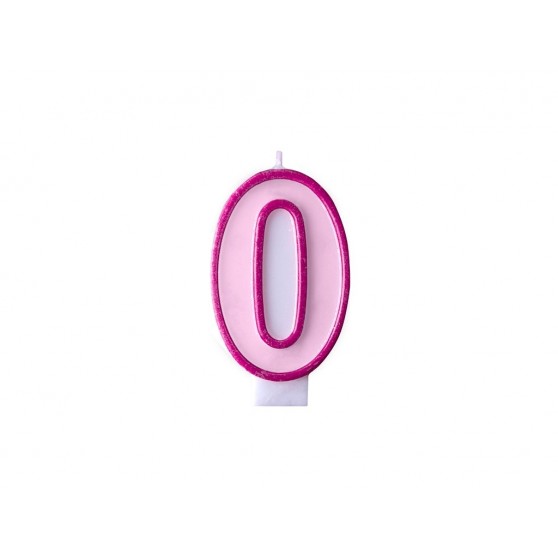 Narozeninová svíčka s číslem 0 růžová