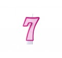 Narozeninová svíčka s číslem 7 růžová