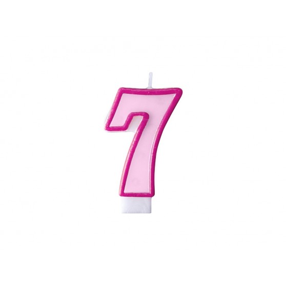 Narozeninová svíčka s číslem 7 růžová