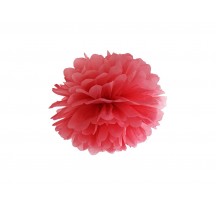 Pompom ve tvaru červeného květu 35 cm