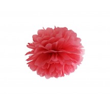 Pompom ve tvaru červeného květu 35 cm