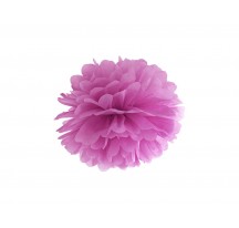 Pompom v tvaru květu švestkový 35 cm