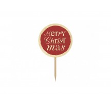 Ozdoby na cupcakes  Merry Christmas 6 ks