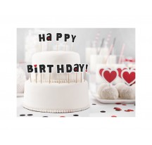 Ozdoby na dort a cupcakes  Happy Birthday! 14 ks