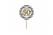 Ozdoby na cupcakes  50. narozeniny 6 ks