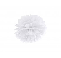 Pompom ve tvaru bílého květu 35 cm