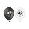 Balónek Happy Birthday bílý nebo černý