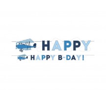 Narozeninový transparent Happy Birthday - Letadlo