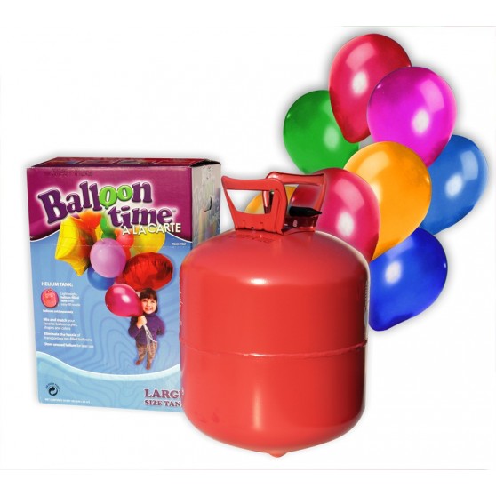 HÉLIUM V LÁHVI NA 50 BALÓNKU + 50 barevných balónků