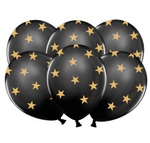 Černý balónek se zlatými hvězdami