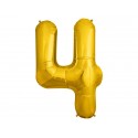 Balónek fóliový narozeniny číslo 4 zlatý 86cm