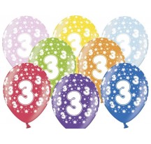 Narozeninový balón s číslem 3